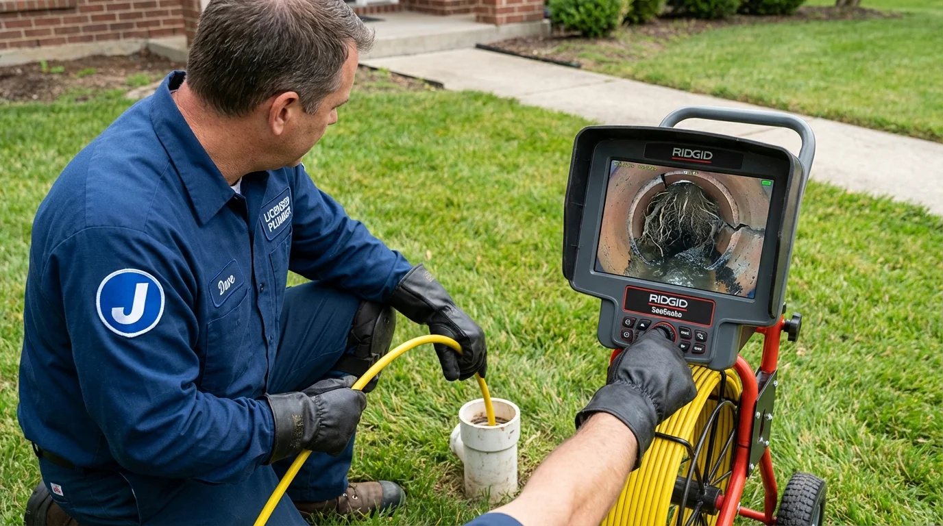 Sewer camera inspection being performed by Johns Plumbing LLC in Roselle
